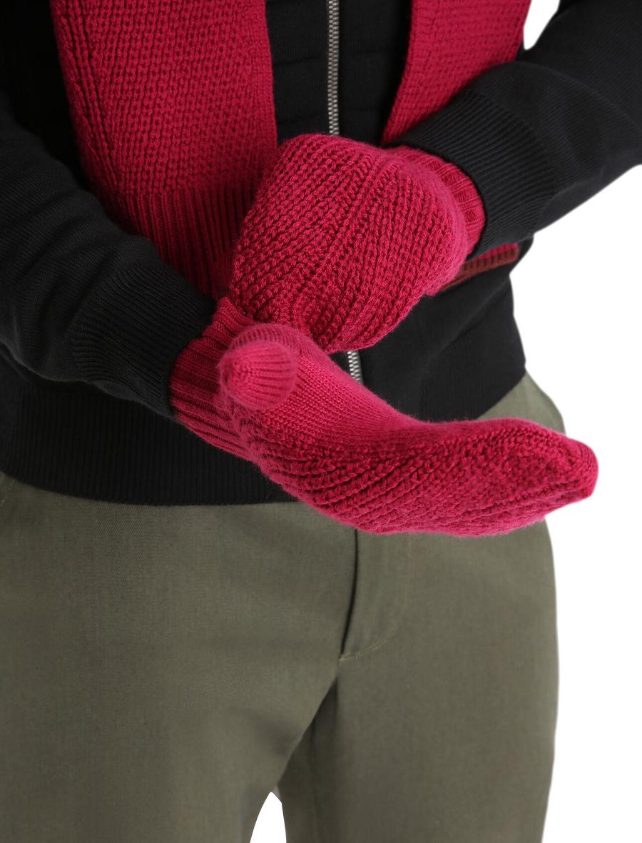 Rękawiczki Icebreaker Unisex Merino Waypoint Mittens Damskie Różowe | PL 1443EBCX